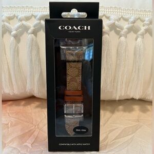 Coach Brown and Tan Apple Watch Band